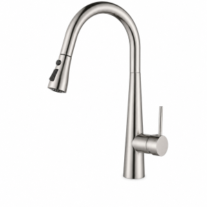 19-Inch Brushed Nickel Pull Down Kitchen Faucet — TWG-KF-055