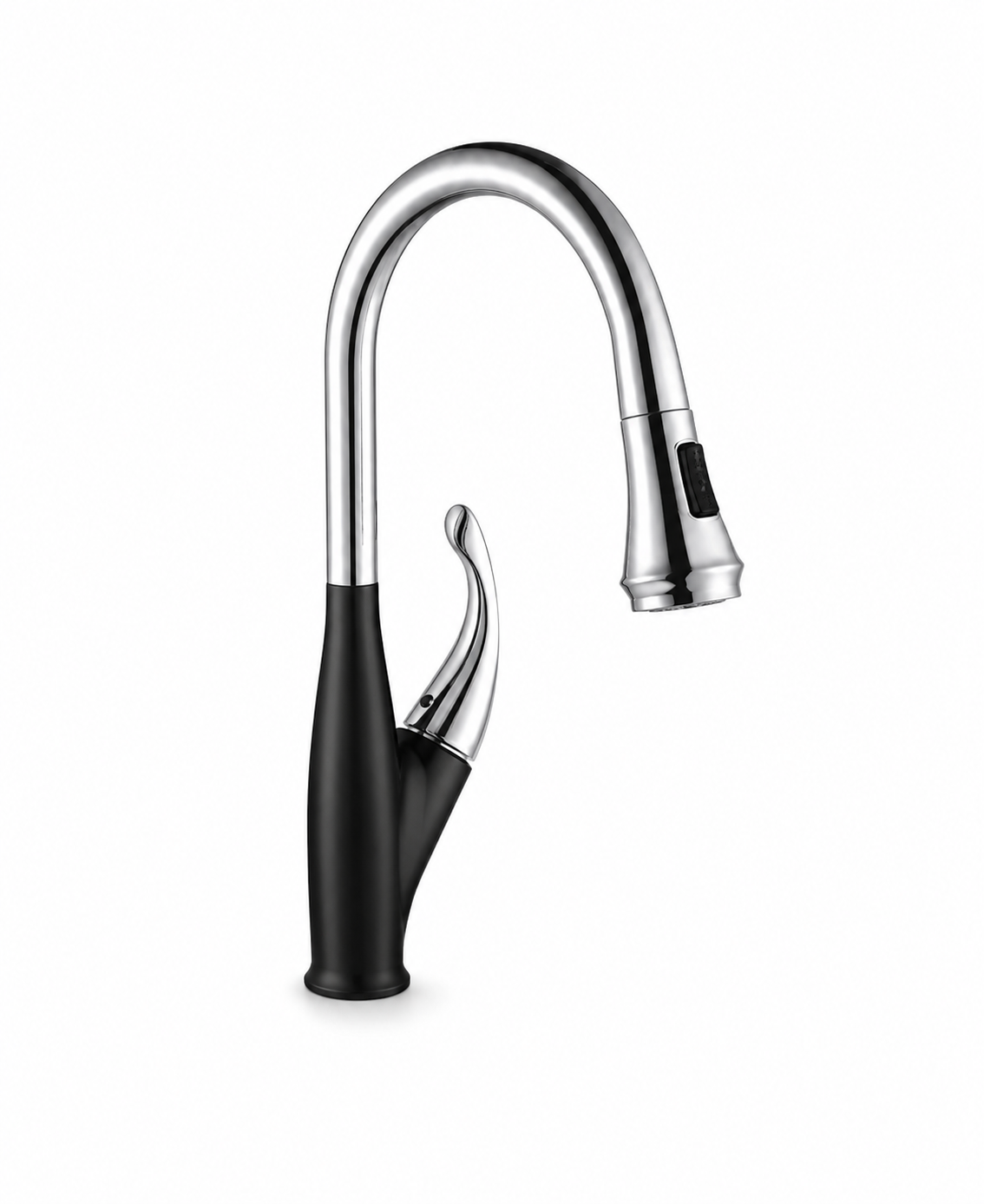 Black & Chrome Pull-Down Kitchen Faucet — TWG-KF-046