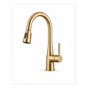 Brushed Gold Pull-Down Kitchen Faucet product image