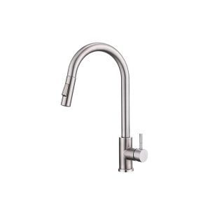 Brushed Nickel High-Arc Long-Reach Pull-Down Kitchen Faucet — TWG-KF-019
