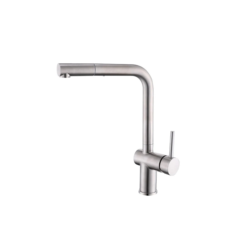 Brushed Nickel High-Arc Pull-Out Kitchen Faucet, Single-Handle — TWG-KF-009
