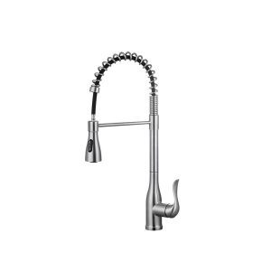 Brushed Nickel Spring Coil Pre-Rinse Pull-Down Kitchen Faucet — TWG-KF-028