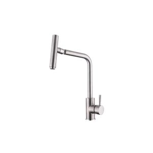 Brushed Nickel Swivel Spout Kitchen Faucet with Articulating High-Arc Spout — TWG-KF-002