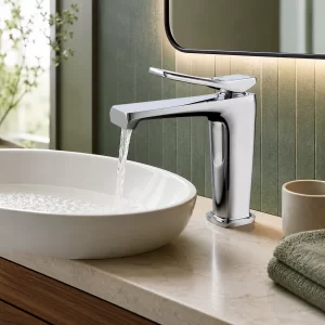 Chrome Angular Single-Handle Bathroom Faucet — TWG-BF-016