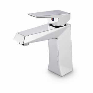 Chrome Faceted Angular Single-Handle Bathroom Faucet — TWG-BF-046