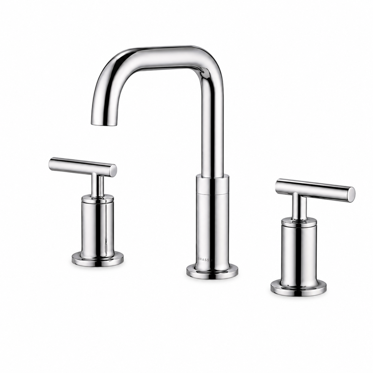 Chrome Gooseneck Widespread Bathroom Faucet, Dual Lever Handles — TWG-BF-043