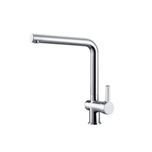 Chrome L-Shaped Right-Angle Spout Single-Lever Kitchen Faucet — TWG-KF-003