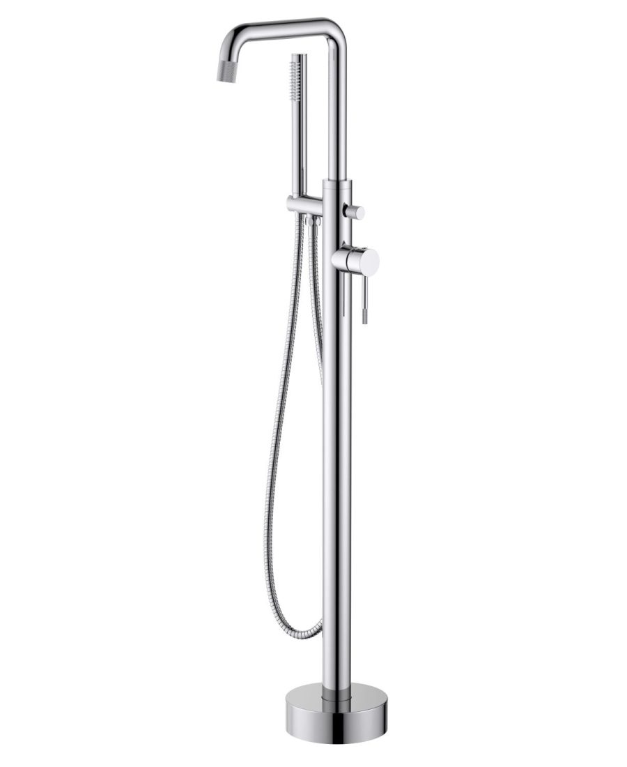 Circular Brass Floor Standing Tub Filler — TWG-TF-001