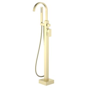 Cube Floor-Mounted Bathtub Faucet with High-Arc Square Spout — TWG-TF-032