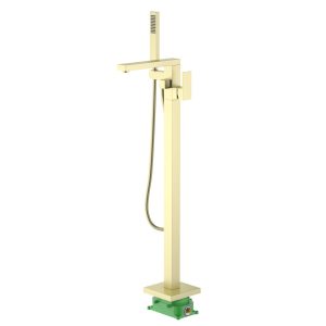 Cube Floor mounted tub faucet with hand shower — TWG-TF-028