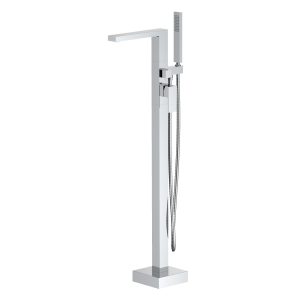 Cube Floor mounted tub faucet with hand shower — TWG-TF-029
