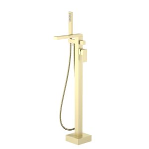 Cube Freestanding Tub Faucet with Low Profile Brass Spout — TWG-TF-014