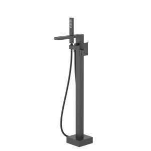 Cube Freestanding Tub Faucet with Low Profile Brass Spout and Diverter — TWG-TF-013