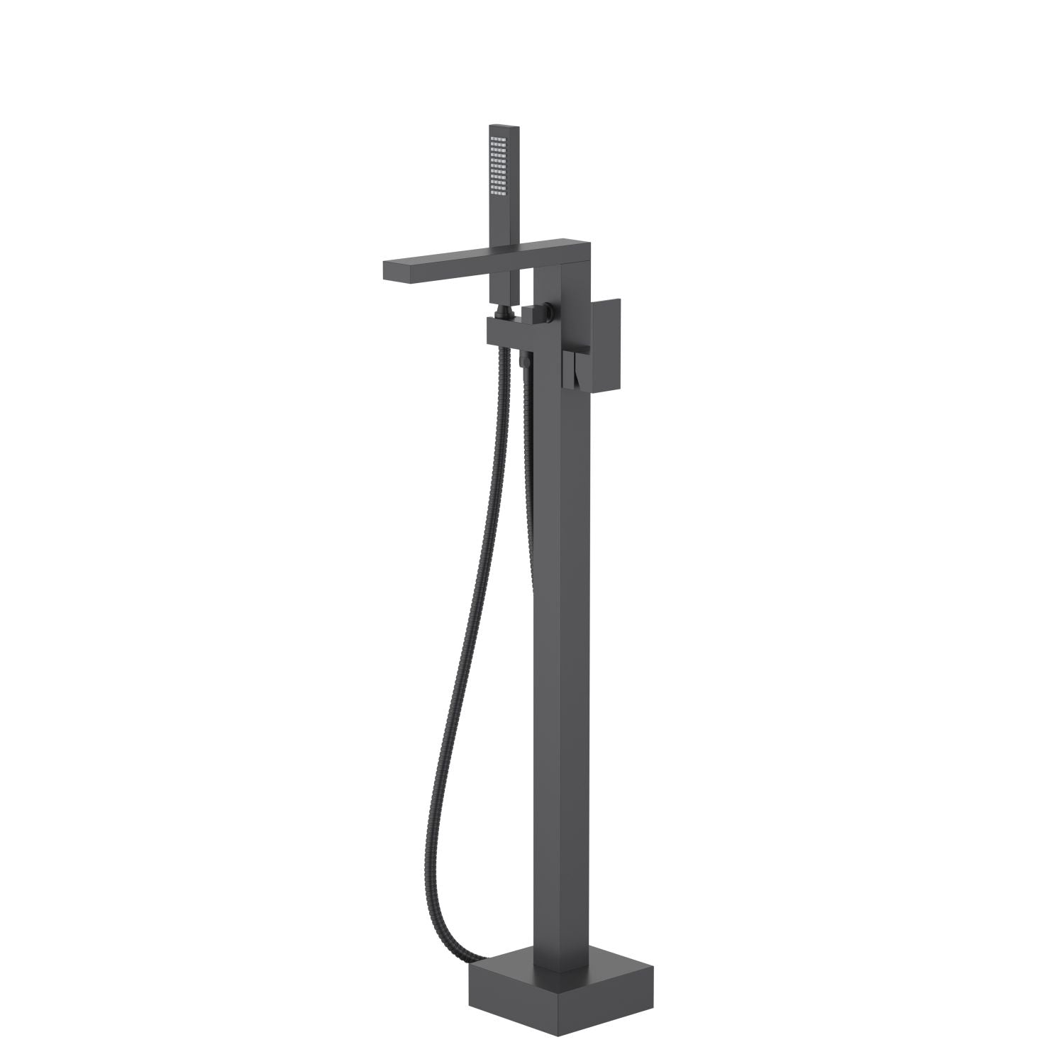 Cube Freestanding Tub Faucet with Low Profile Brass Spout and Diverter — TWG-TF-013