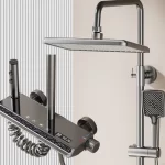 Digital thermostatic shower system in gunmetal finish