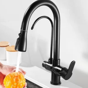 Dual-Outlet Pull-Out Kitchen Faucet - model TWG-QT-KF-002