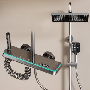 Gun Gray Digital Thermostatic Multi-Function Shower System B2B — TWG-SS-032