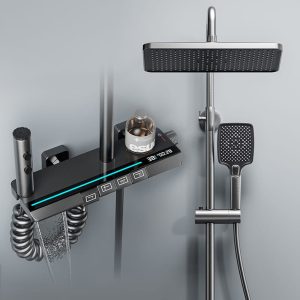 Gun Grey Smart Thermostatic Shower System Digital Display | Wholesale — TWG-SS-015