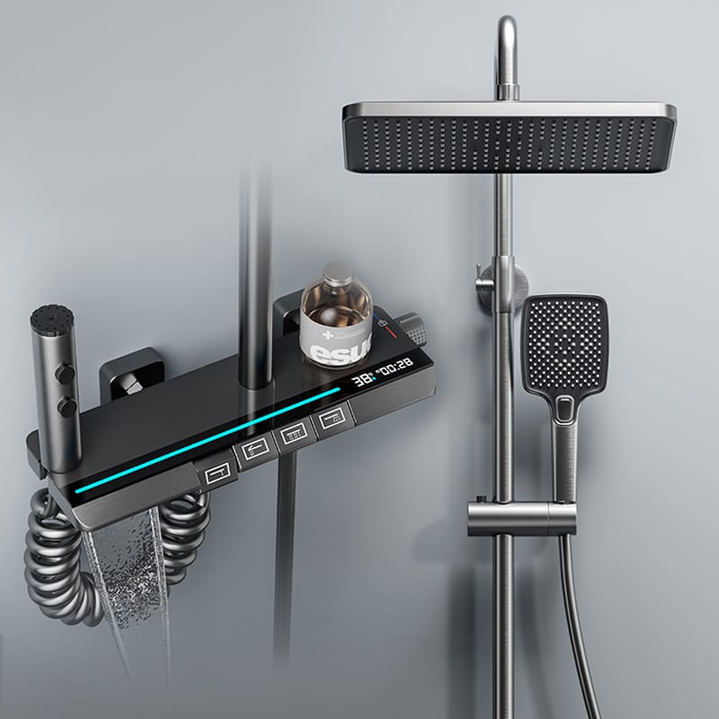 Gun Grey Smart Thermostatic Shower System Digital Display | Wholesale — TWG-SS-015
