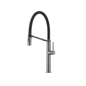 Gunmetal Flexible Hose Semi-Pro Pull-Down Kitchen Faucet — TWG-KF-030