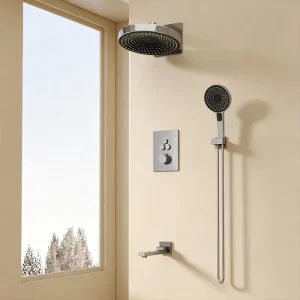 Hotel Concealed Thermostatic Shower Set with Pre-Embedded Box - model TWG-QT-SS-003