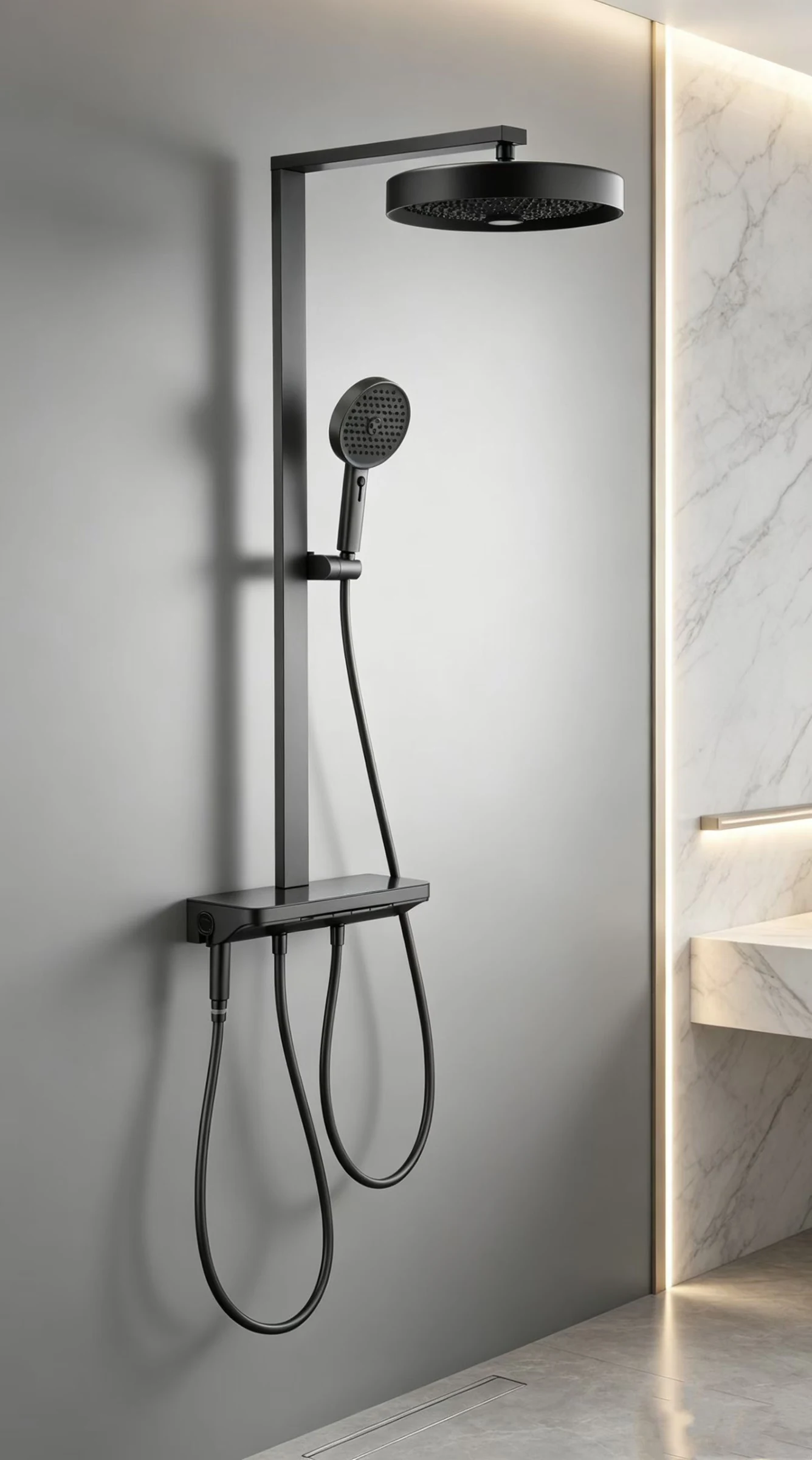 Integrated Shelf Rain Shower System - model TWG-QT-SS-007