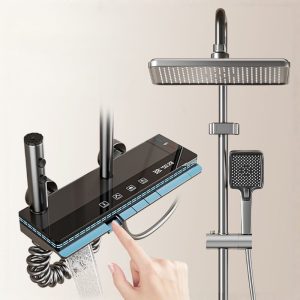 Luxury Digital Thermostatic Shower System with Shelf & LED – Wholesale — TWG-SS-048