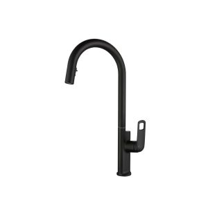 Matte Black Open-Lever High-Arc Pull-Down Kitchen Faucet — TWG-KF-024