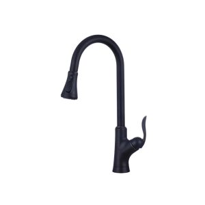 Oil-Rubbed Bronze Pull-Down Kitchen Faucet with Scroll Lever — TWG-KF-032