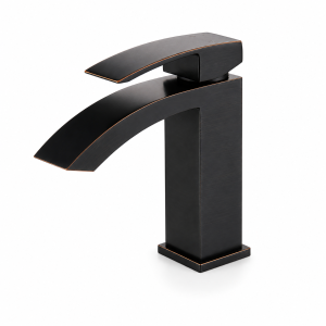 Oil-Rubbed Bronze Waterfall Single-Hole Bathroom Faucet — TWG-BF-039