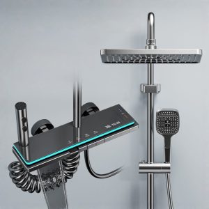 Premium Gun Gray Smart Digital Thermostatic Shower System Wholesale — TWG-SS-047