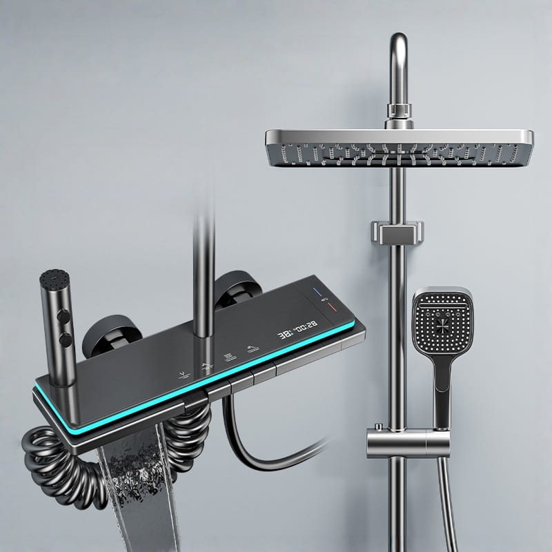 Premium Gun Gray Smart Digital Thermostatic Shower System Wholesale — TWG-SS-047