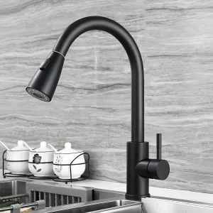 Pull-Out Kitchen Sink Faucet with Pause and Scraping Spray - model TWG-QT-KF-001