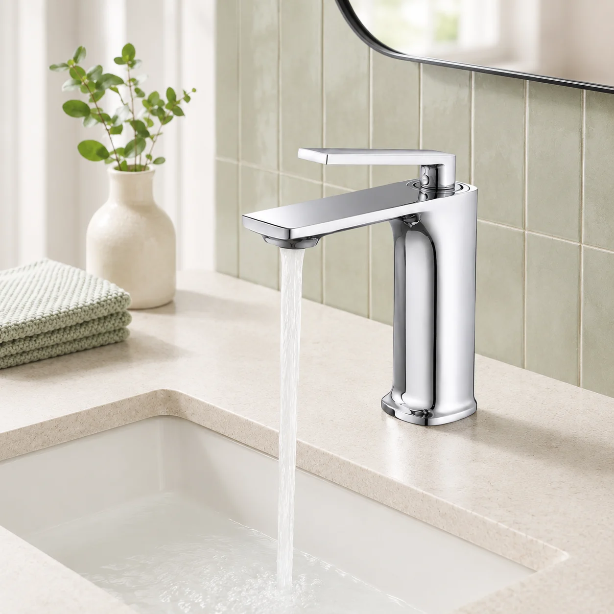 Slim Flat Spout Bathroom Faucet — TWG-BF-017
