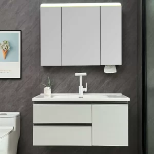 T106 Recessed Mirror / Dual-Function Lighting / Defogging bathroom vanity set — TWG-VN-042