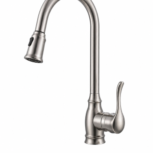 Traditional Brushed Nickel Pull-Down Kitchen Faucet — TWG-KF-048