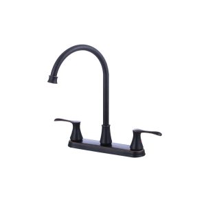 Two Handle Gooseneck Kitchen Faucet with 8-Inch Centers — TWG-KF-043