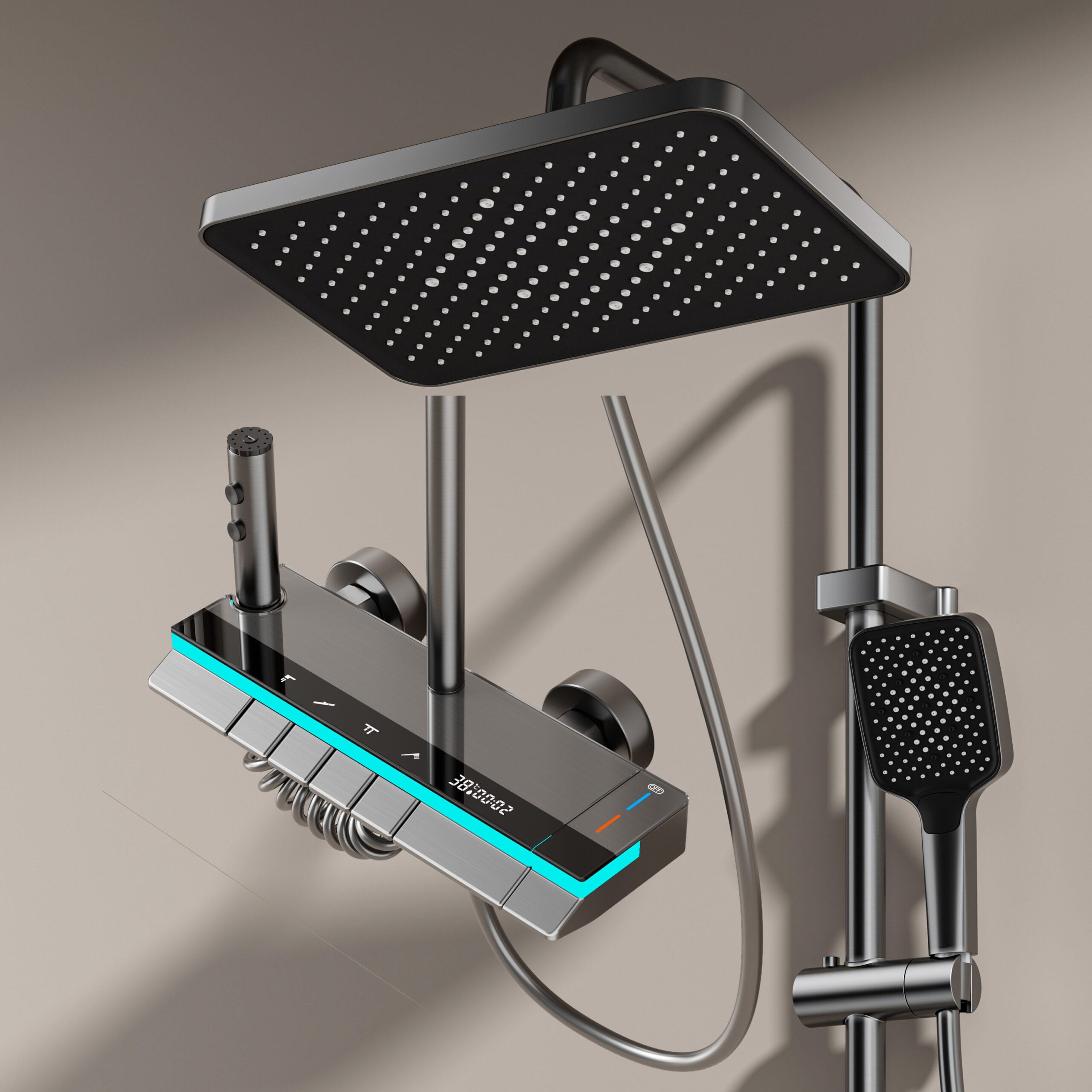 Wholesale LED Digital Rainfall Shower Panel – Aluminum Alloy — TWG-SS-062